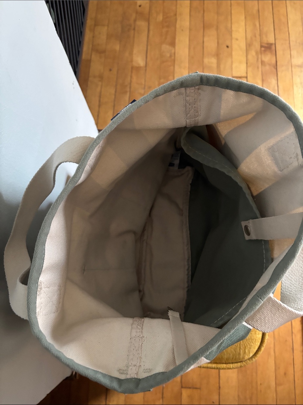 Lands' End Striped Canvas Tote in Sage & Cream - Picture 6 of 8